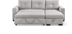 92  Light Gray Polyester Blend Convertible Futon Sleeper Sofa With Black Legs Online