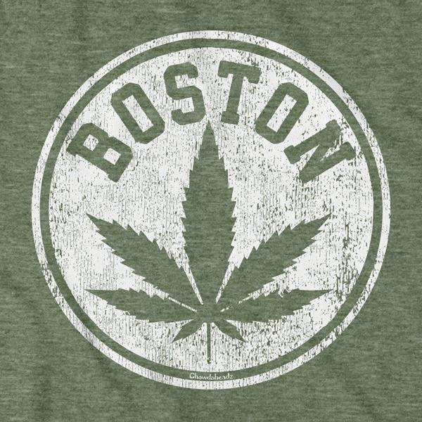 Distressed Boston Leaf T-Shirt Fashion