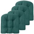 4 Pack 17.5  x 17  U-Shaped Chair Pads with Polyester Cover-Green For Cheap