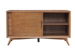 50  Mahogany Solid Wood Enclosed and Open Storage TV Stand Discount