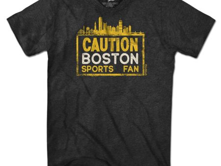 Caution Boston Black & Gold T-Shirt Hot on Sale