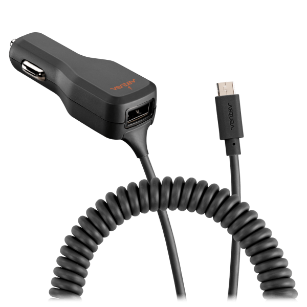 Ventev 17W dashport r2340c Dual Car Charger with USB A and Connected Micro USB Cable by Ventev Online Sale