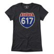 Boston 617 Highway Sign T-Shirt on Sale