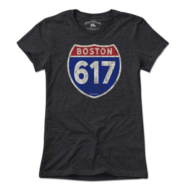 Boston 617 Highway Sign T-Shirt on Sale