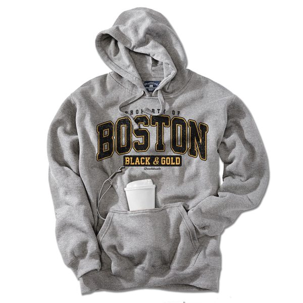 Property of Boston Black & Gold Tailgater Hoodie Fashion