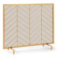 38 x 31 Inch Single Panel Fireplace Screen-Golden Cheap