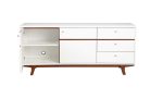 65  White Mahogany Solids And Veneer Cabinet Enclosed Storage TV Stand Hot on Sale