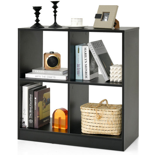 4-Cube Kids Bookcase with Open Shelves-Black For Discount