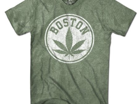 Distressed Boston Leaf T-Shirt Fashion