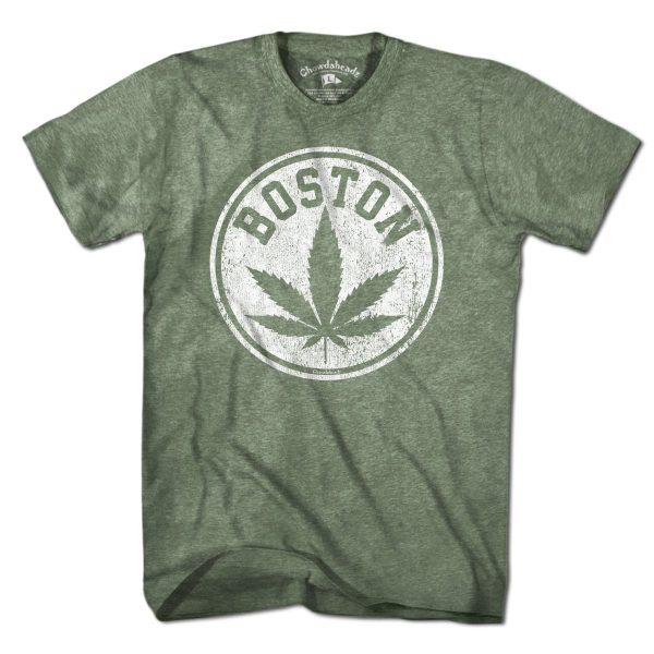 Distressed Boston Leaf T-Shirt Fashion