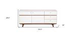 65  White Mahogany Solids And Veneer Cabinet Enclosed Storage TV Stand Hot on Sale