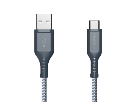 Ventev High Speed USB A to USB C Braided Cable with 2x the Copper for Faster Charging 6ft by Ventev For Sale