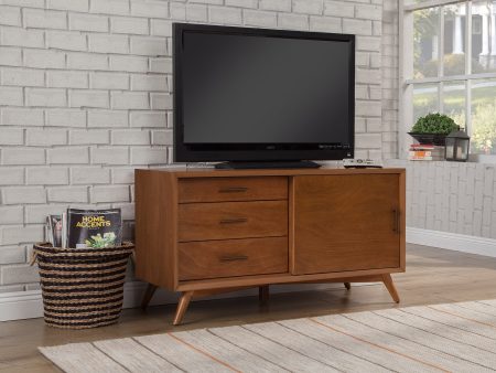 50  Mahogany Solid Wood Enclosed and Open Storage TV Stand Discount