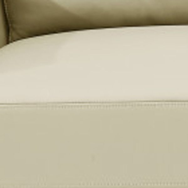 90  Beige Italian Leather Sofa With Gold Legs For Cheap