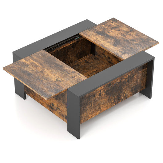 36.5 Inch Coffee Table with Sliding Top and Hidden Compartment-Walnut Online now