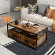 Coffee Table with 2 Drawers and Open Shelf for Living Room-Rustic Brown Online now