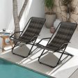 Outdoor Patio PE Wicker Rocking Chair with Armrests and Metal Frame-Gray For Cheap