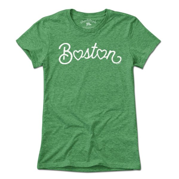 Boston Heart Script T-Shirt Online Sale