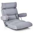 Adjustable Folding Sofa Chair with 6 Position Stepless Back-Gray Hot on Sale