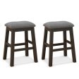 2 Piece 24.5 Inch Counter Height Bar Stool Set with Padded Seat-Gray Online now