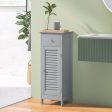 Woodern Bathroom Floor Storage Cabinet with Drawer and Shutter Door-Gray Hot on Sale