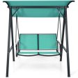 2 Person Patio Swing with Weather Resistant Glider and Adjustable Canopy-Green Online Sale