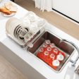 Expandable Dish Drying Rack Adjustable Dual-Part Dish Drainer with Detachable Utensil Holder Fashion