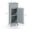 Woodern Bathroom Floor Storage Cabinet with Drawer and Shutter Door-Gray Hot on Sale