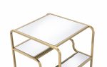 23  Gold And Clear Glass End Table With Two Shelves Online