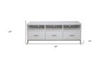 64  White Mahogany Solid Wood Open Shelving TV Stand Online