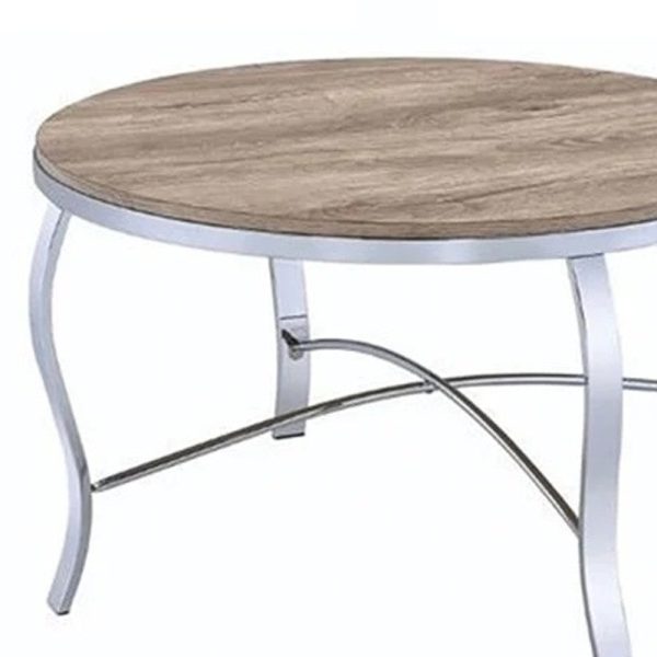 19  Gray And Brown Wood And Stainless Steel Round End Tables Online