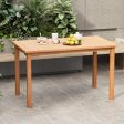 49 Inch Rectangle Patio Teak Wood Dining Table with Slatted Tabletop Up to 6 on Sale