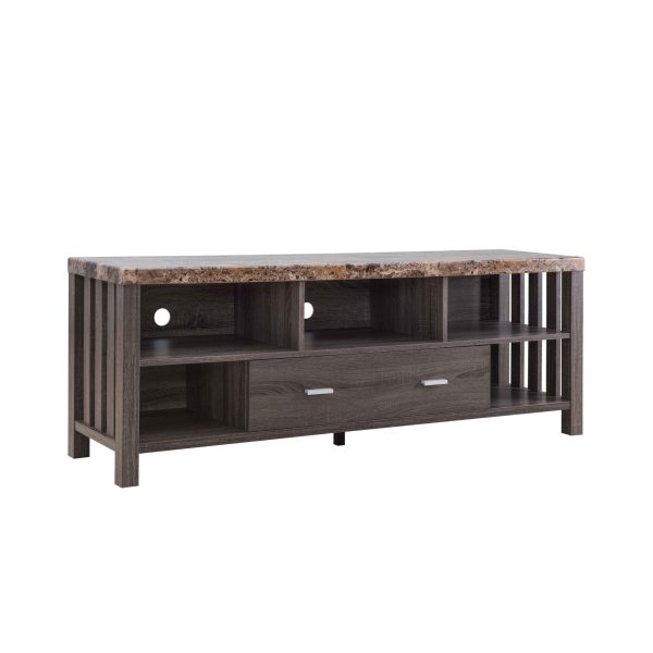 60  Gray Enclosed Storage TV Stand on Sale