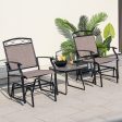 Set of 2 Outdoor Metal Glider Armchairs with Weather-resistant Fabric Fashion