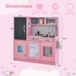 Toddler Pretend Play Kitchen for Boys and Girls 3-6 Years Old-Pink Fashion