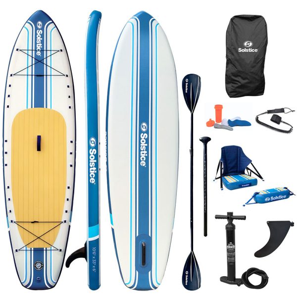 Soltice Watersports 10 6  Rambler Inflatable Stand-Up Paddleboard Kayak 2-In-1 Kit w Seat  Convertible Paddle - Blue [36200] Online now