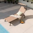 Outdoor Chaise Lounge Chair with Sunshade and 6 Adjustable Position-Brown For Discount