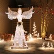 5 Feet Pre-lit 3D Glittered Christmas Angel with 100 Warm White Lights Sale