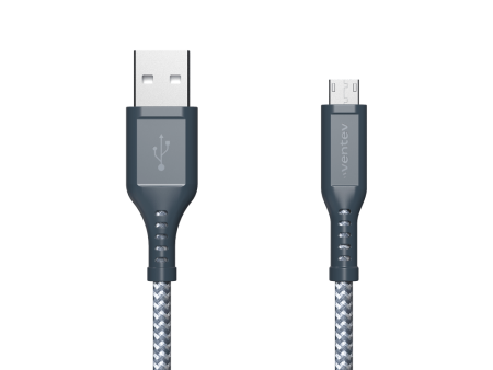 Ventev High Speed USB A to Micro USB Braided Cable with 2x the Copper for Faster Charging 6ft by Ventev For Sale