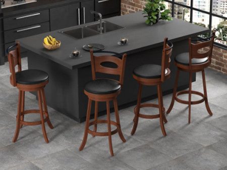 2 Pieces 24 29 inch Swivel Bar Stools with Curved Backrest and Seat Cushions-29 inches For Discount