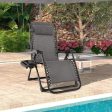 Adjustable Metal Zero Gravity Lounge Chair with Removable Cushion and Cup Holder Tray-Gray Sale