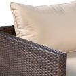 2 Pieces Patio Furniture Sofa Set with Cushions and Sofa Clips-Brown For Cheap