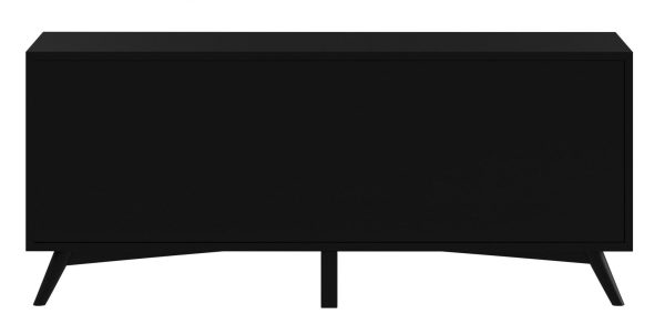 64  Black Mahogany Solid Wood Enclosed and Open Storage TV Stand Online