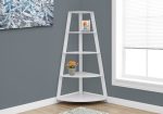 60  White Wood Four Tier Corner Bookcase Online