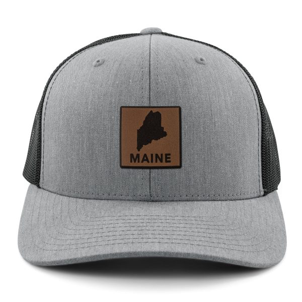 Maine Leather Patch Classic Snapback Trucker Sale