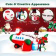 9 Feet Lighted Christmas Inflatable Santa Claus on Helicopter with Penguin For Sale