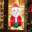 3.3 Feet Lighted Inflatable Santa Claus Broke Out from Window For Discount