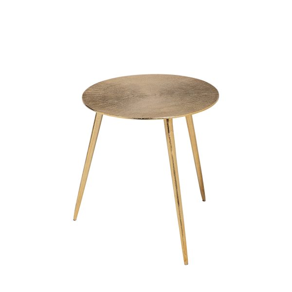 17  Gold Metal Round End Table Supply