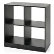 4-Cube Kids Bookcase with Open Shelves-Black For Discount