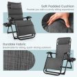 Adjustable Metal Zero Gravity Lounge Chair with Removable Cushion and Cup Holder Tray-Gray Sale